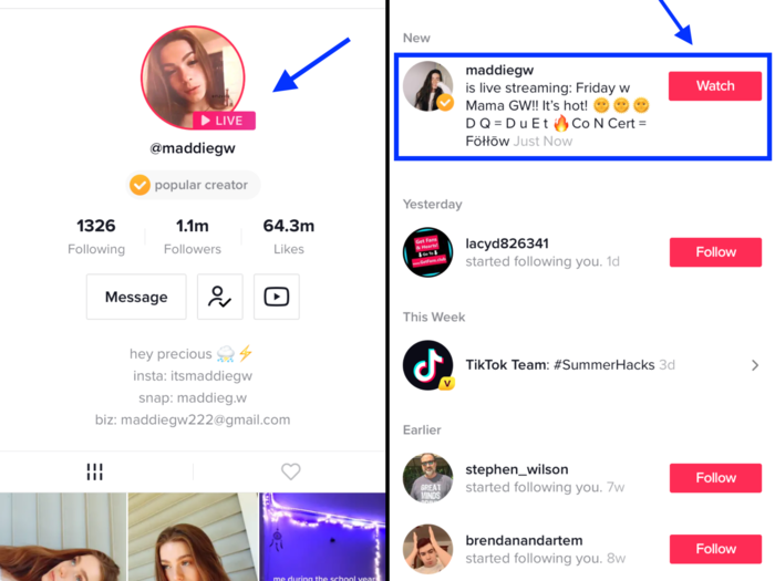 Sometimes when you go to a TikTok user