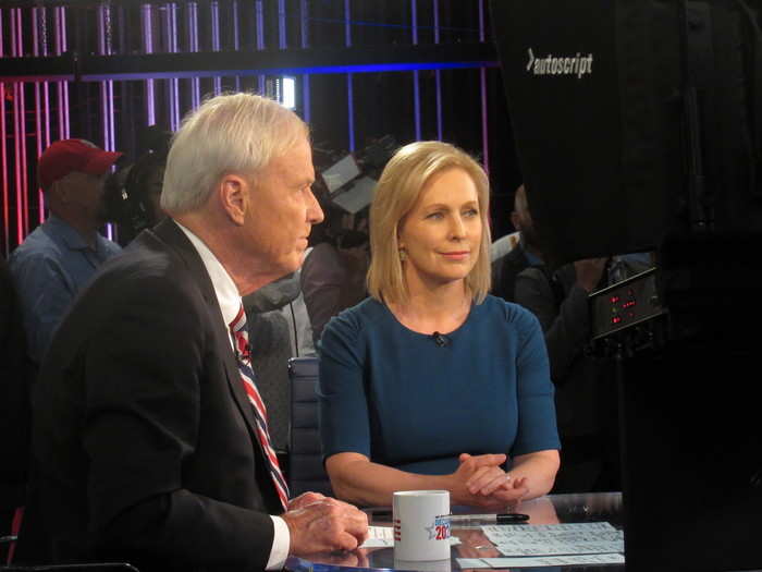 Most candidates stopped to do TV interviews with several different networks before they took questions from print journalists and others anxiously awaiting for them to walk out into the sea of people in the center of the room.