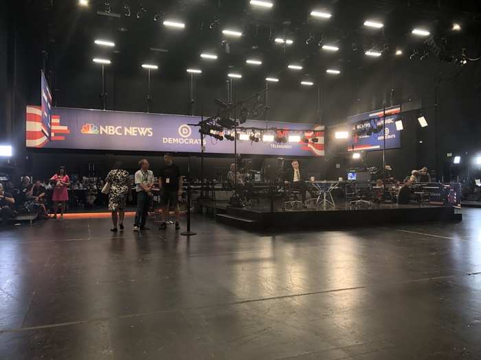 Before and early on in the debate, the spin room was fairly empty.