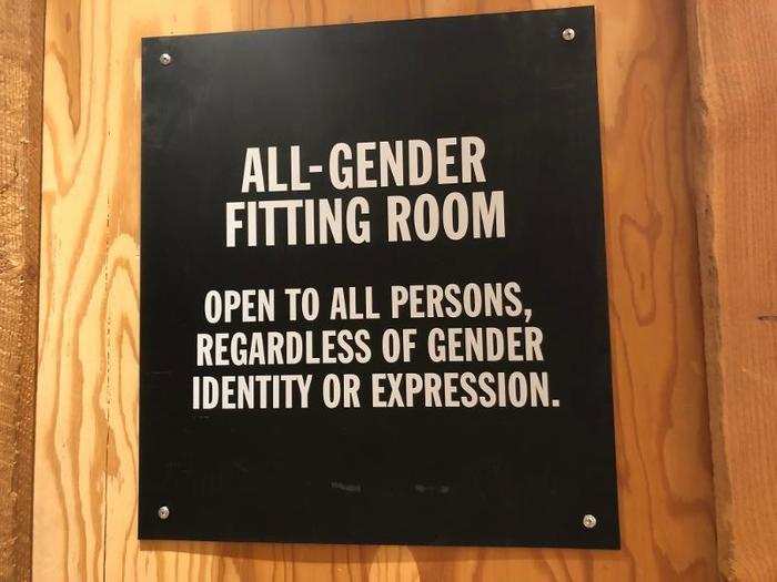 I also found an all-gender fitting room downstairs near the men