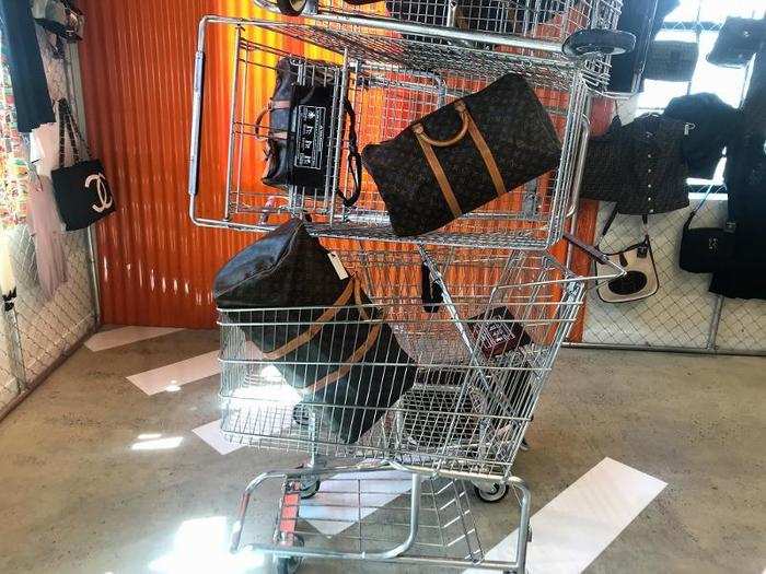It also had some unique installations like this shopping cart display filled with Louis Vuitton bags available for purchase.
