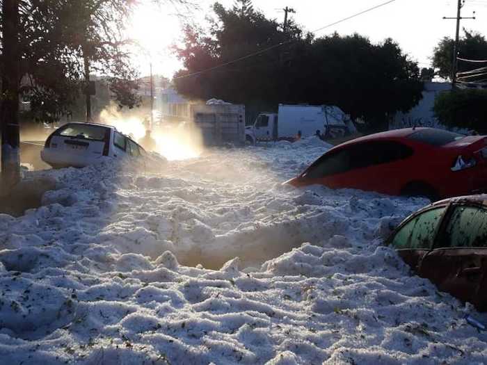 While seasonal hail storms are not uncommon on Guadalajara, the severity of Sunday