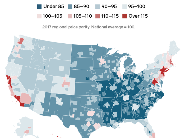 Even though they tend to have stronger job opportunities and higher wages, large metro areas also have a much higher cost of living than smaller cities and rural areas.