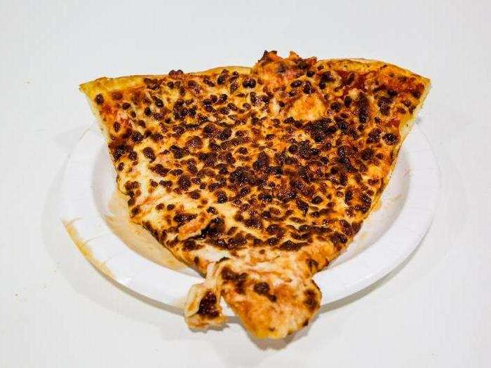 CHEESE PIZZA SLICE, $1.99 — I popped a lactose pill and started with a cheesy slice.