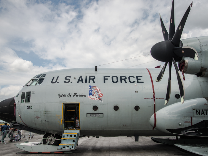 This LC-130, nicknamed a "ski bird," was built in 1976. 