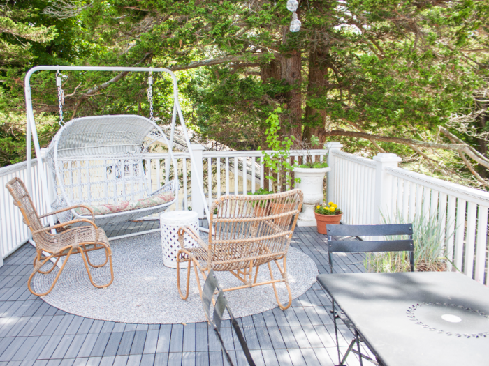 One of the most expensive suites at The Chequit, which costs $865 per night in the high season, comes with its own private terrace with a dining table and a swing.