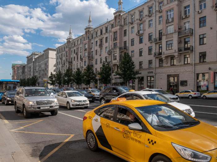 Like the Champs-Élysées in Paris, which I visited while living in the French capital, Tverskaya Street is a bustling thoroughfare teeming with cars whizzing by. I noticed there was no place to cross over to the other side of the street. Instead, pedestrians have to use underground tunnels, which connect to the metro, to get to the other side.