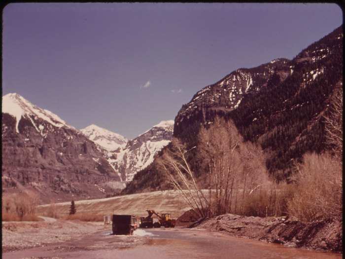 Even river off-shoots, like this stream outside Telluride, Colorado, were murky.