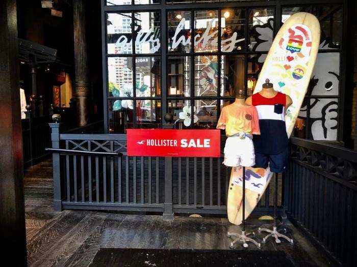 The surf theme began the moment we walked in the door. A surfboard was placed behind two mannequins at the front of the store.