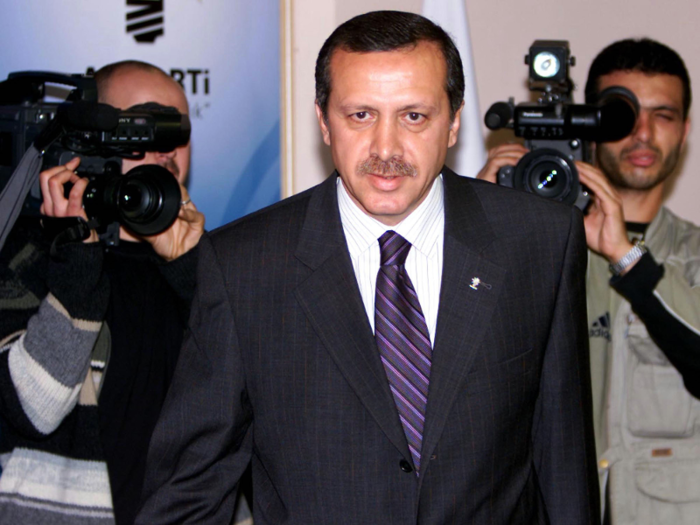 Recep Tayyip Erdogan was elected as the president of Turkey in 2014, after also serving as prime minister for 11 years. This is him in 2002.