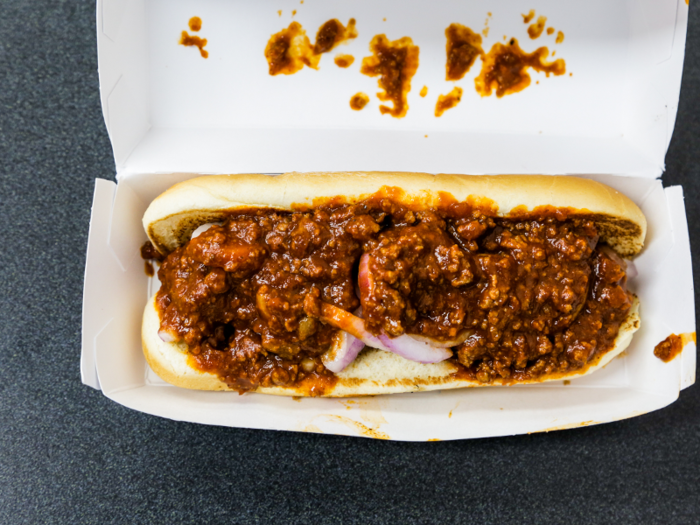 CHECKERS — CHILI DOG, $3.29 — Checkers