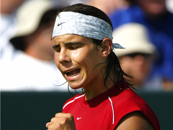 Rafael Nadal in 2004 (age 18)