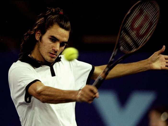 Roger Federer in 2000 (age 18).