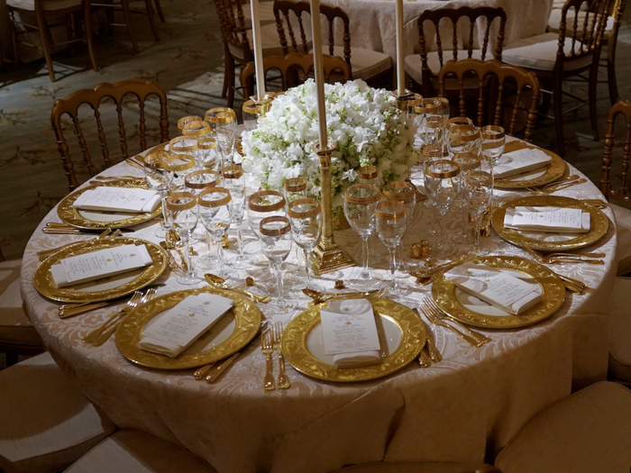 For more formal occasions, meals are served on luxurious china settings.