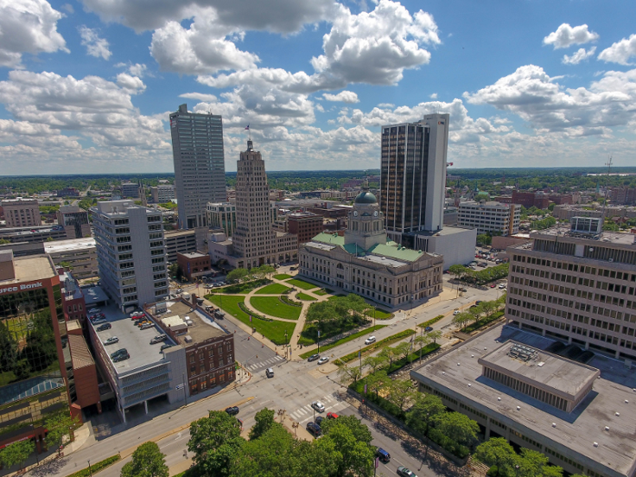 Fort Wayne: The median rent for a one-bedroom apartment in Fort Wayne, Indiana increased by 38.8%.