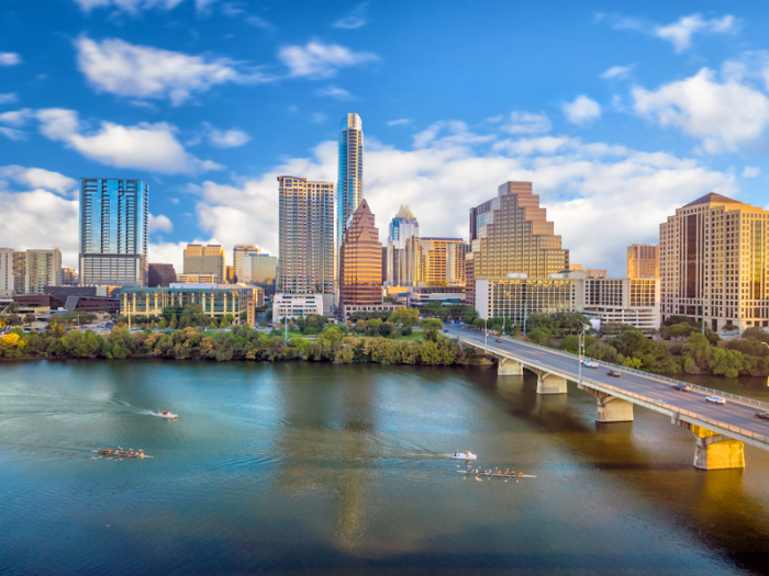 Austin: The median rent for a one-bedroom apartment in Austin, Texas increased by 12.2%.