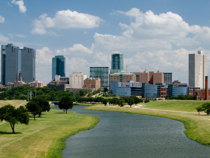 Fort Worth: The median rent for a one-bedroom apartment in Fort Worth, Texas increased by 10.2%.