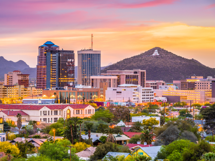 Tucson: The median rent for a one-bedroom apartment in Tucson, Arizona increased by 8.8%.