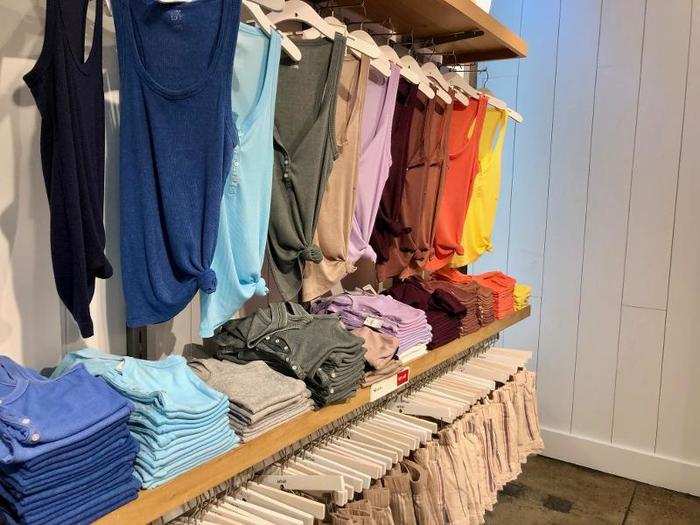 The store was filled with an array of bright colors in different styles, from tank tops ...