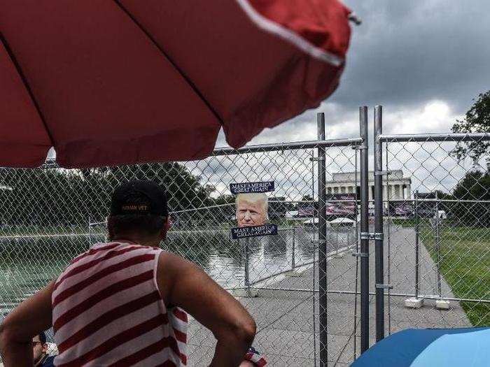 Trump was set to speak at the National Mall, becoming the first president in nearly 70 years to do so on Independence Day.