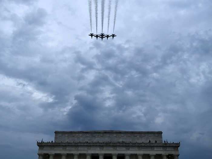 The show wrapped up with a flyover by the Blue Angels, the Navy