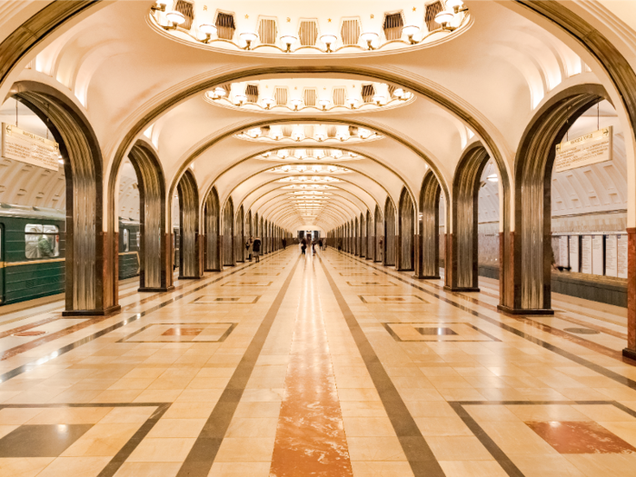 In addition to its efficiency, the Moscow metro is known for its beautifully ornate stations.