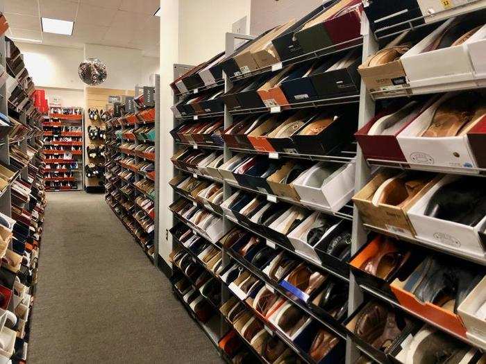 We were pleasantly surprised by the vast shoe section at Nordstrom Rack.