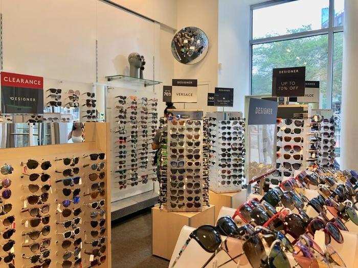 Upon entering, we were greeted by an overwhelming display of hundreds of sunglasses.