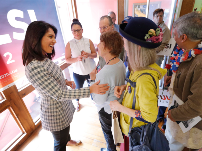 In a profile for the New York Magazine, Gabbard is described as introverted, extremely quiet, and obedient growing up. She said a turning point came later when she realized her anxiety was coming from "a selfish place" and she started to see meeting people as "beautiful opportunities to share [her] aloha."