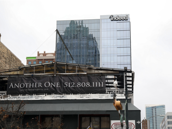 Job site Indeed occupies 10 floors in a downtown office building, with more locations to the north of downtown in The Domain shopping center. There are more than 1,600 Indeed employees in Austin.