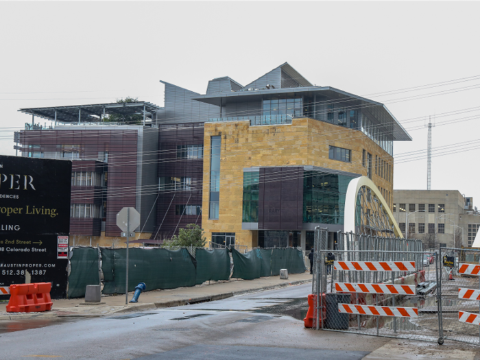 The 35-story tower will stand right next to the Austin Public Library. When the tower is complete, it will open up hundreds more Google jobs in the capital city.