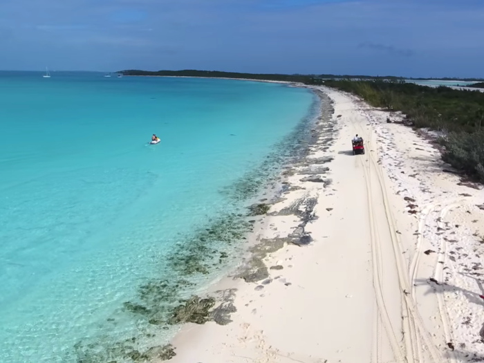 Per the the real estate listing for the island, Saddleback Cay spans 35 acres. The land includes a small 500-square-foot property with one bedroom and two baths.