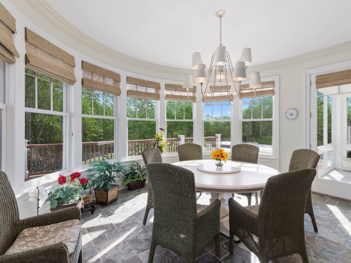 Another dining area is just off the kitchen.