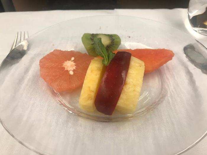 And a small fruit salad.