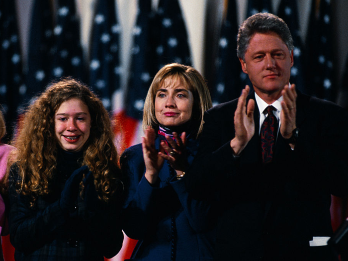 President Bill Clinton moved into the White House with his wife Hillary and 13-year-old daughter, Chelsea in 1993.