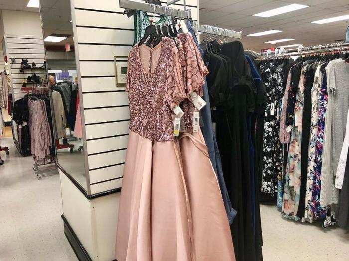 But almost everything else in the store was a bargain. These pink gowns were only $49.99 and perfect for wedding season.