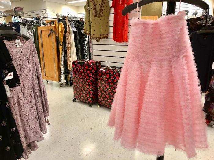 The TJ Maxx Runway section in the center of the store had items on the more expensive side. This pink fluffy dress was $699.99.