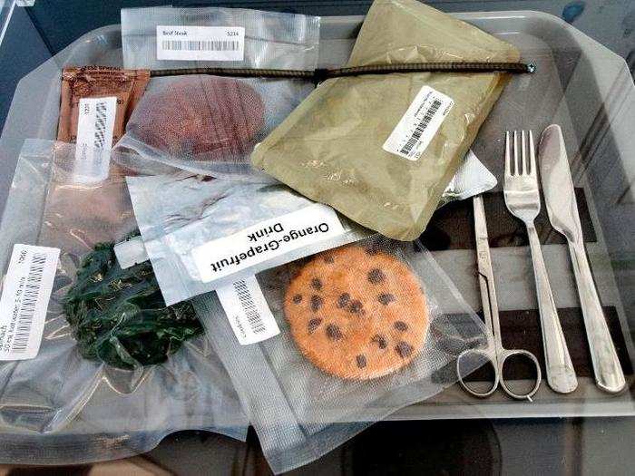 2011: Astronauts at the International Space Station eat from a set menu.