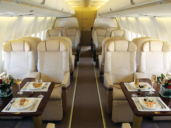 ...And more luxurious seats arranged to allow up to four people to dine together.