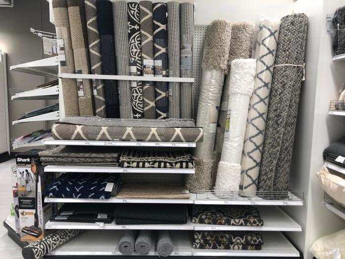 Almost all of the items were exclusively on the grayscale, from the rugs ...