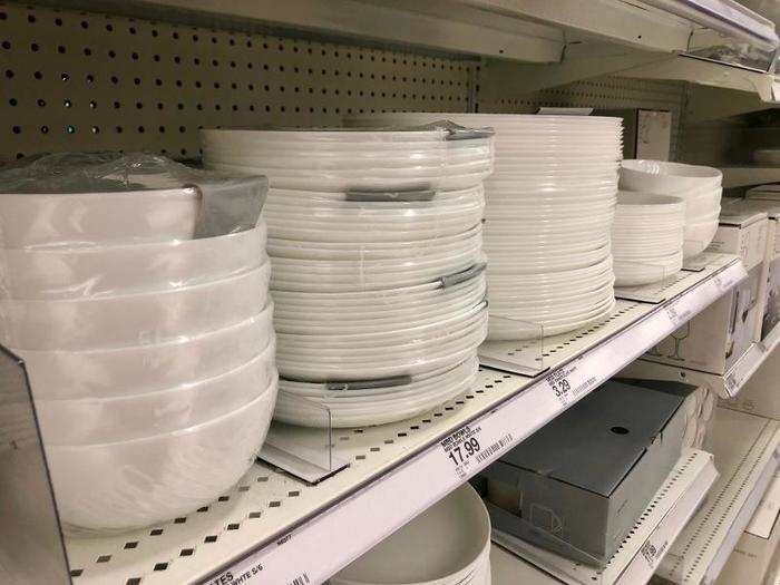 From the outset, practicality was clearly key at Target. The items here were simple. These glass plates and bowls were even somewhat boring. But at less than $20 for a six-pack, it was hard to complain too much.