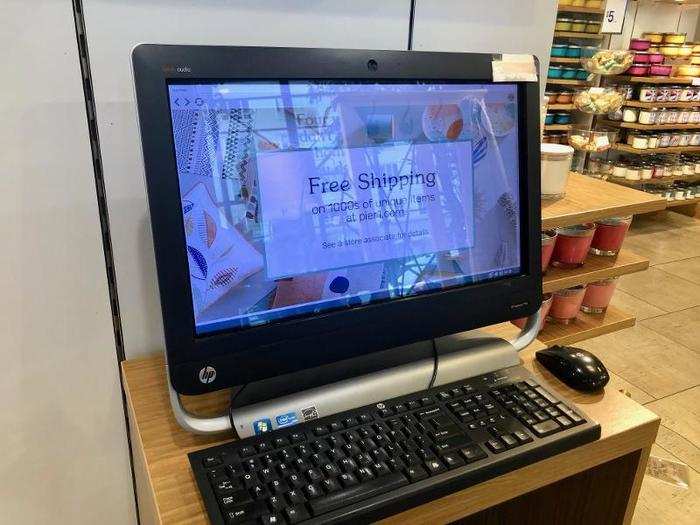 A computer in the store was designated to help customers find items online.