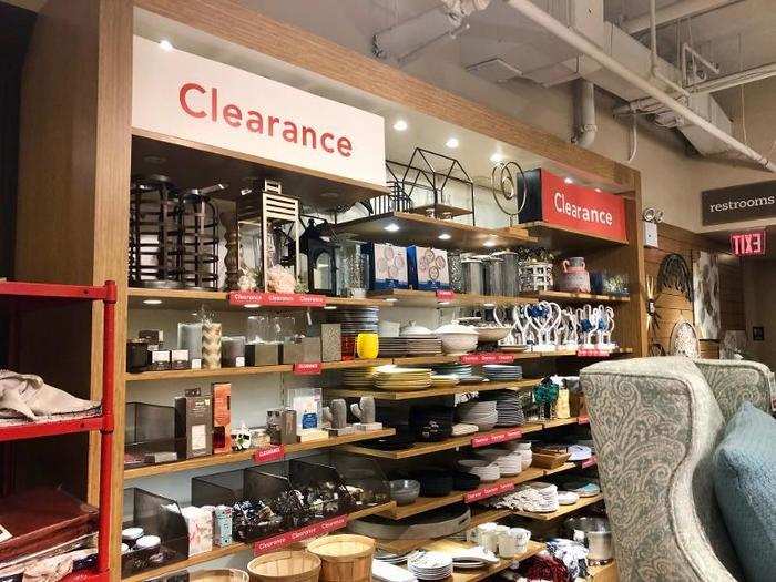 The clearance section downstairs was filled with even more items. The shelves were packed with different goods on sale for even less. It sort of reminded us of a bougie yard sale — in a good way.