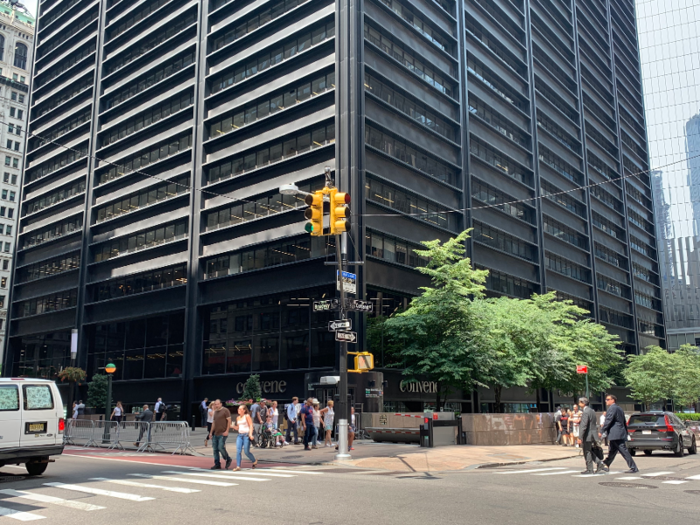 The parade even passes right by the Business Insider headquarters at One Liberty Plaza.