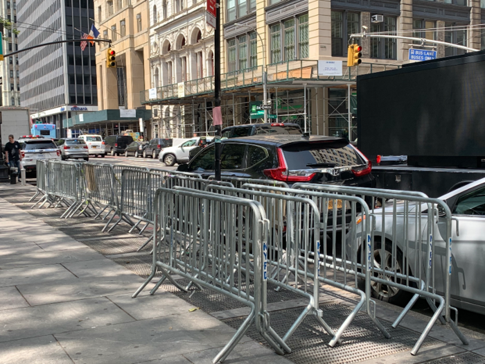 Broadway was strewn with NYPD barricades ahead of the parade.