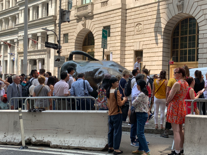 I found the famous Wall Street bull there as well, but only barely — it was overrun with tourists.