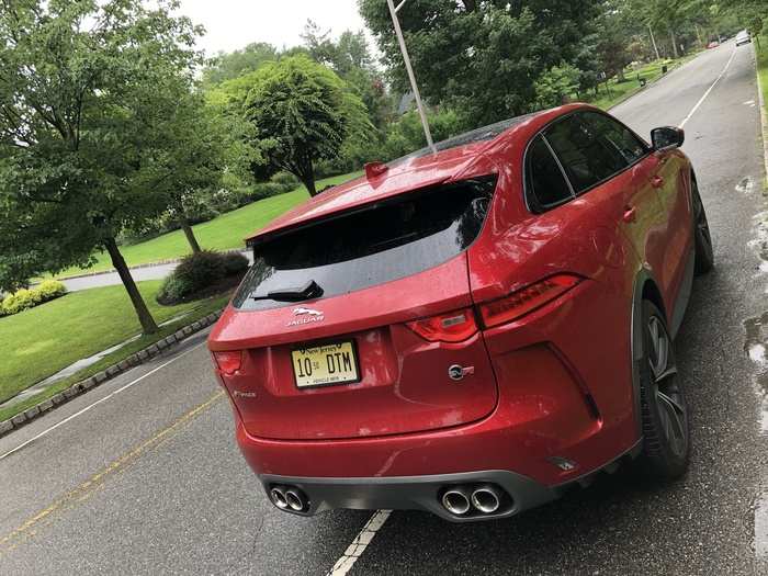 SUV rears, given that they are effectively large doors, tend to be a design challenge. The F-PACE SVR handles the challenge about as well as is possible.