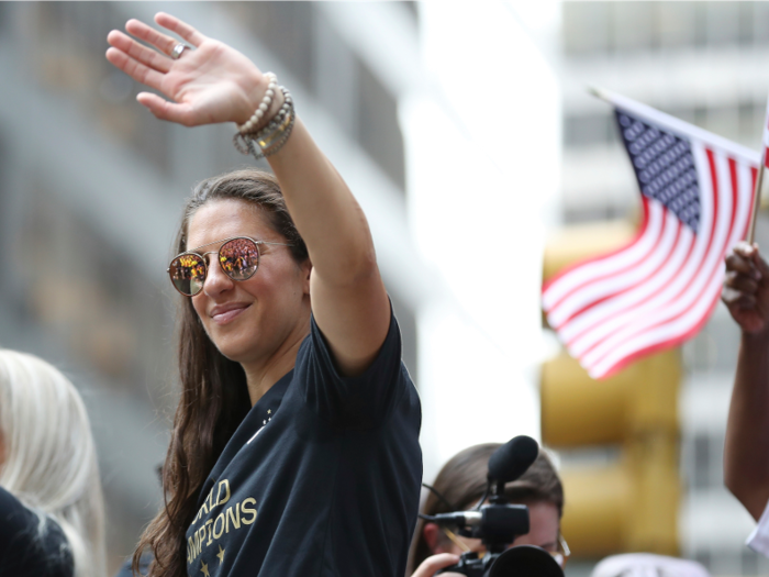 "I liked when Carli Lloyd ran on the pitch for the final time — I believe it was, anyway — of her career," said Joe Bond, who came to see the parade from Astoria, New York. "During the game it wasn