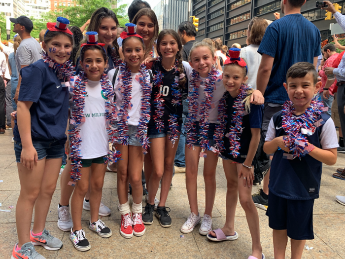 A group of kids who traveled with their parents from New Milford, New Jersey had three favorite moments – Megan Rapinoe