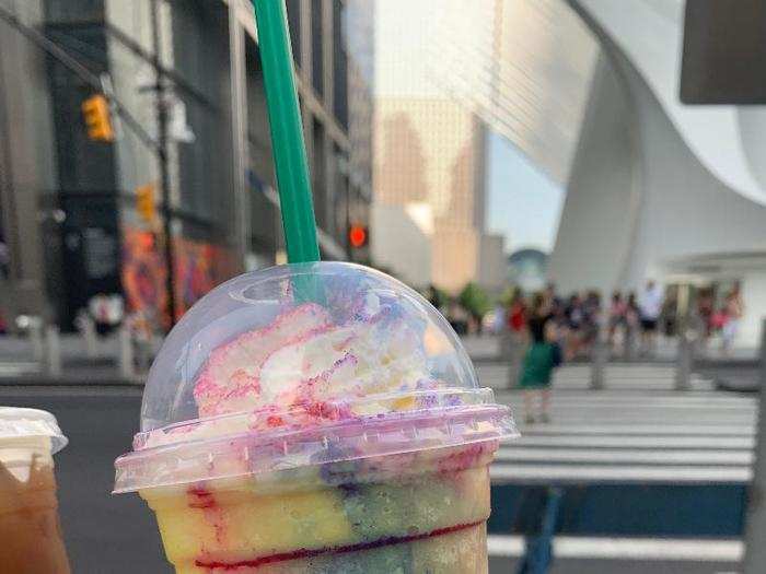 The Tie-Dye Frappuccino actually looked pretty good fresh from the blender on its first day of availability.